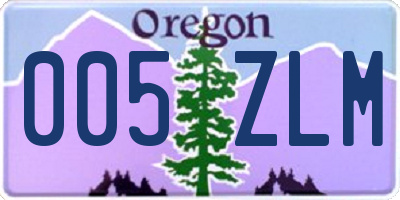 OR license plate 005ZLM