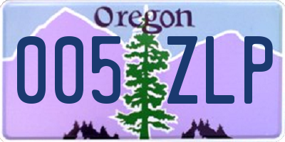 OR license plate 005ZLP