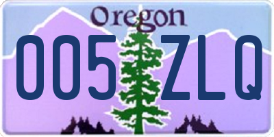 OR license plate 005ZLQ