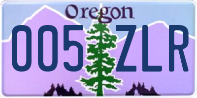 OR license plate 005ZLR