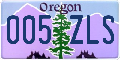OR license plate 005ZLS