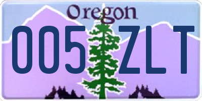 OR license plate 005ZLT