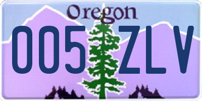 OR license plate 005ZLV