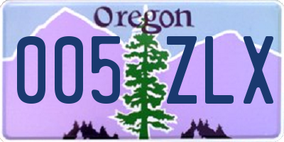 OR license plate 005ZLX