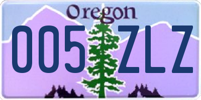 OR license plate 005ZLZ