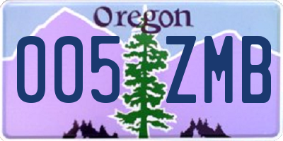 OR license plate 005ZMB