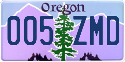 OR license plate 005ZMD