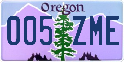 OR license plate 005ZME