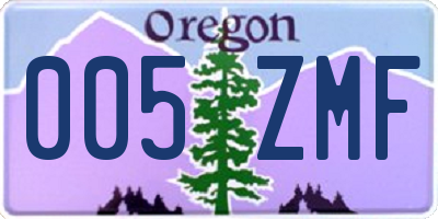 OR license plate 005ZMF