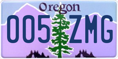 OR license plate 005ZMG