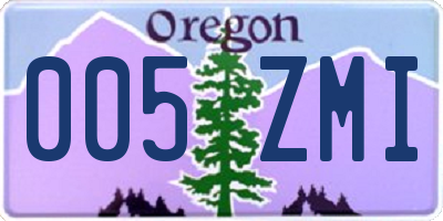 OR license plate 005ZMI