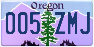 OR license plate 005ZMJ