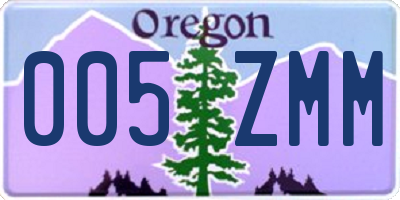 OR license plate 005ZMM