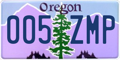 OR license plate 005ZMP