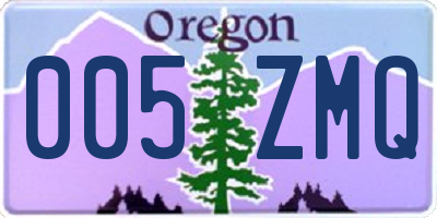 OR license plate 005ZMQ