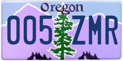 OR license plate 005ZMR