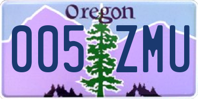 OR license plate 005ZMU