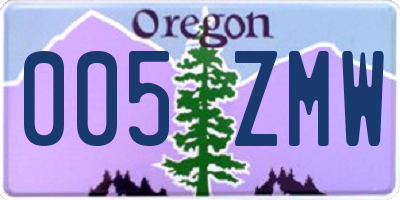 OR license plate 005ZMW