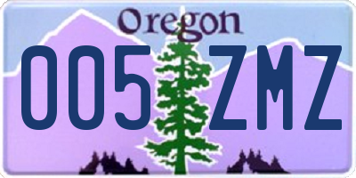 OR license plate 005ZMZ