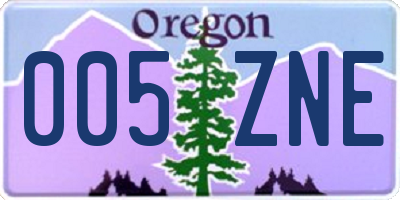 OR license plate 005ZNE
