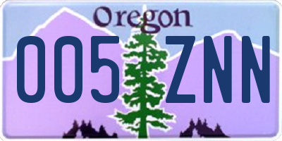 OR license plate 005ZNN