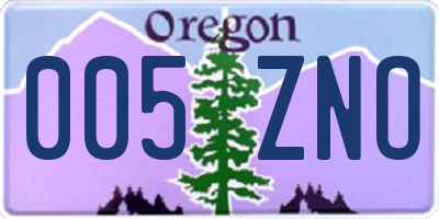 OR license plate 005ZNO