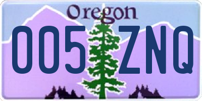 OR license plate 005ZNQ