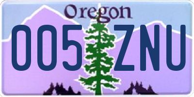 OR license plate 005ZNU