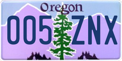 OR license plate 005ZNX