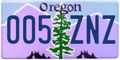 OR license plate 005ZNZ