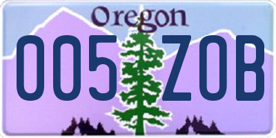 OR license plate 005ZOB