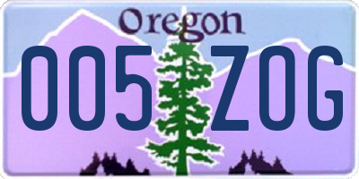 OR license plate 005ZOG