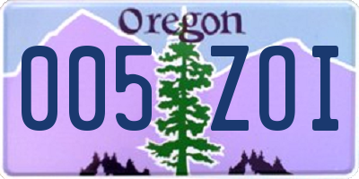 OR license plate 005ZOI