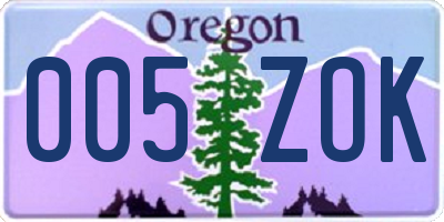 OR license plate 005ZOK
