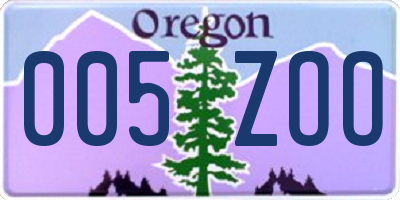 OR license plate 005ZOO