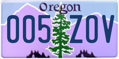 OR license plate 005ZOV