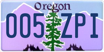 OR license plate 005ZPI