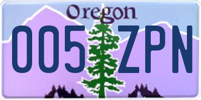 OR license plate 005ZPN