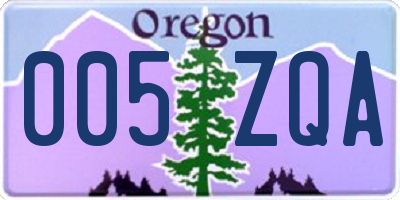 OR license plate 005ZQA