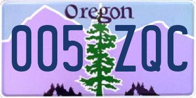 OR license plate 005ZQC