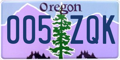 OR license plate 005ZQK