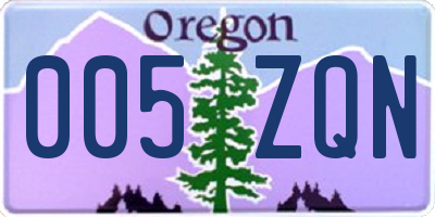OR license plate 005ZQN