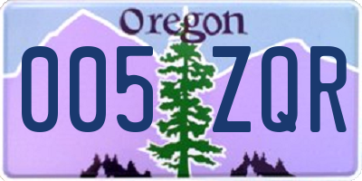 OR license plate 005ZQR