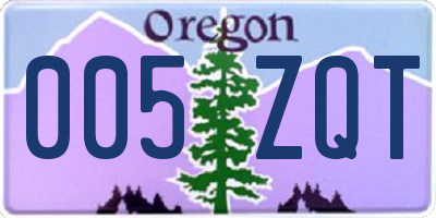 OR license plate 005ZQT