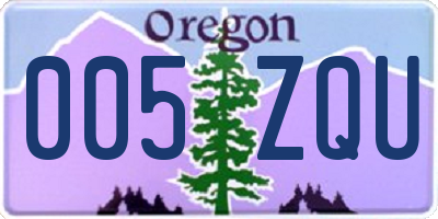 OR license plate 005ZQU