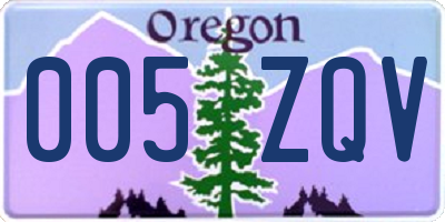 OR license plate 005ZQV