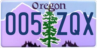 OR license plate 005ZQX