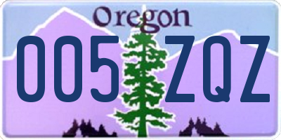 OR license plate 005ZQZ