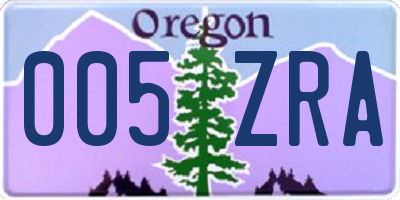OR license plate 005ZRA