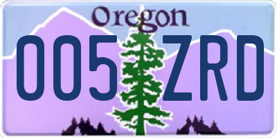 OR license plate 005ZRD